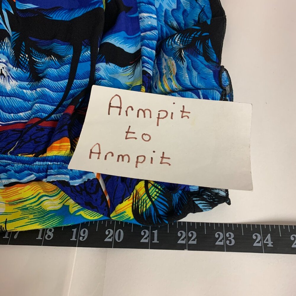 Hawaii Hangover Dress Womens SZ 2XL Midi Tropical Island Resort Vacation Artsy - Picture 8 of 10